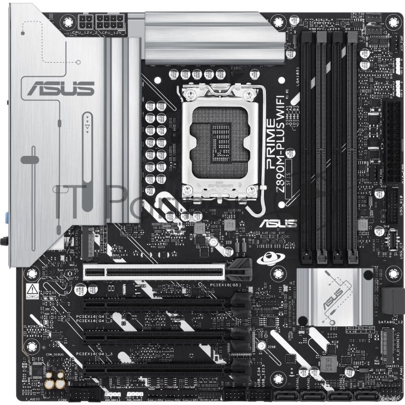 Материнская плата ASUS PRIME Z890M-PLUS WIFI, LGA1851, Z890, 4*DDR5, 6*SATA, 3*M.2, 5*USB 3.2, 4*USB 2.0, Type-C, 3*PCIx16, HDMI+DP, mATX