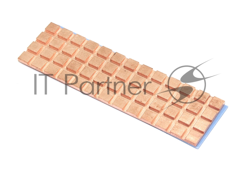 Медный радиатор для М.2 SSD с термопрокладкой 0,5 мм, 70х20х1,5 мм