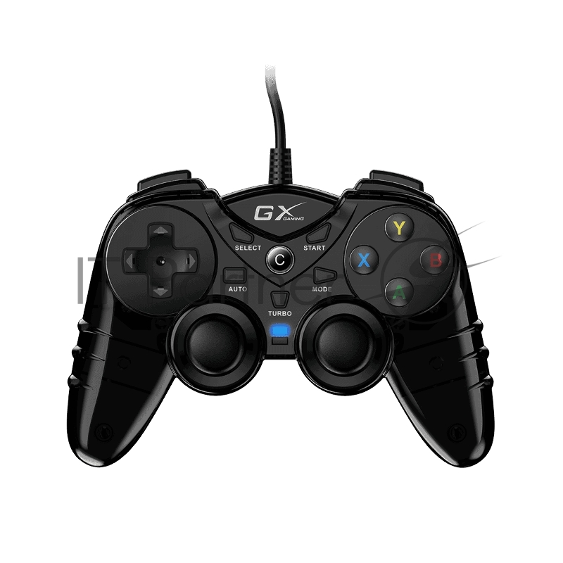 Геймпад Genius GX-17UV, (PC, PlayStation 3), two vibration motors, 2 joysticks, cable: 1.8 m, color: black