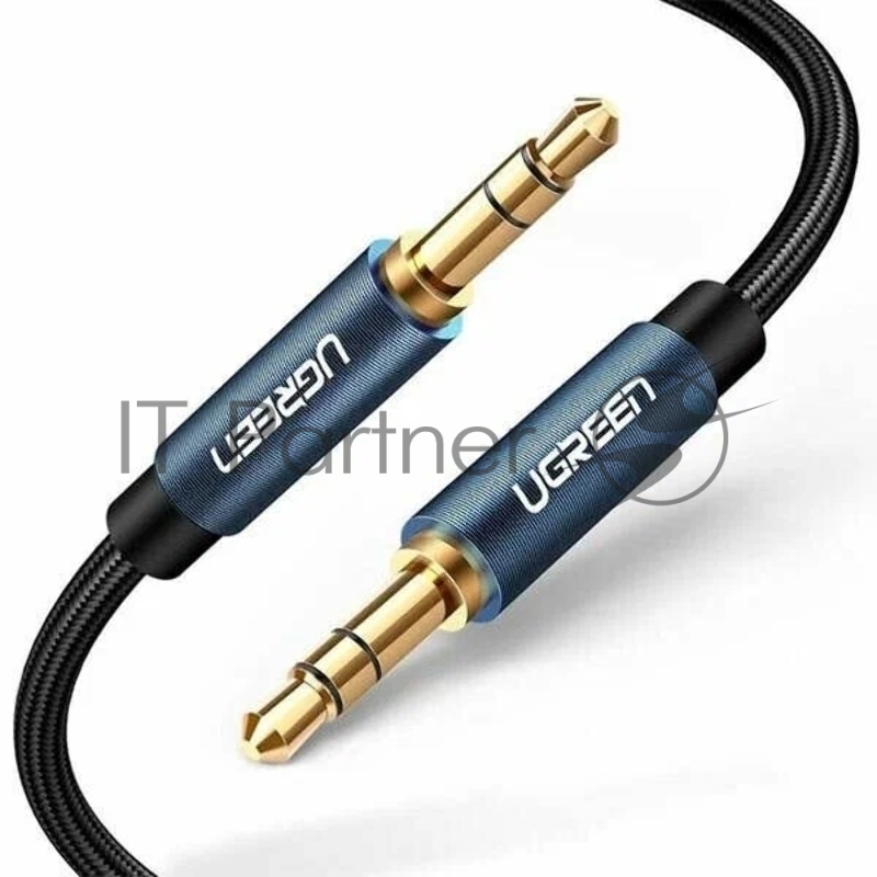 Кабель UGREEN AV112 10685 AUX 3.5mm (M) to AUX 3.5mm (M), в нейлоновой оплётке, 1m, Blue (10685)