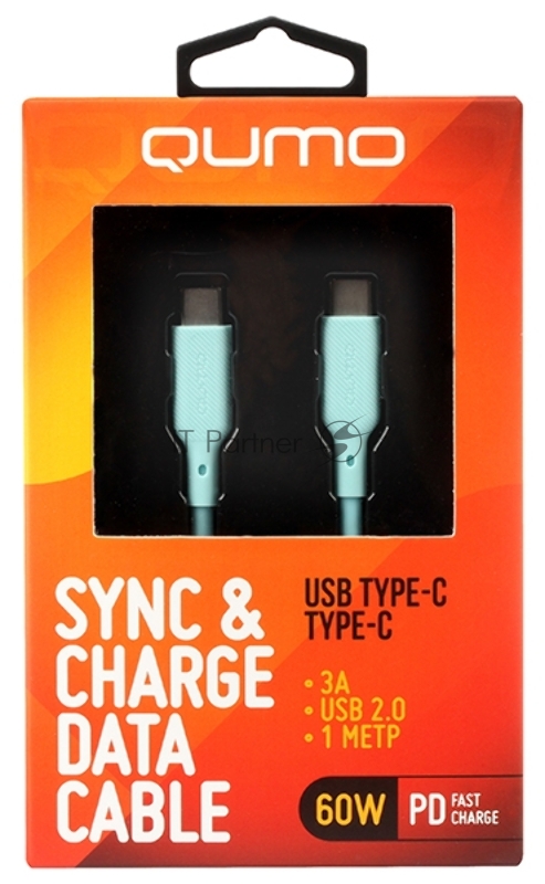 Кабель Type-C to Type-C, silica gel, 1m, 3A, 60W, PD (blue)