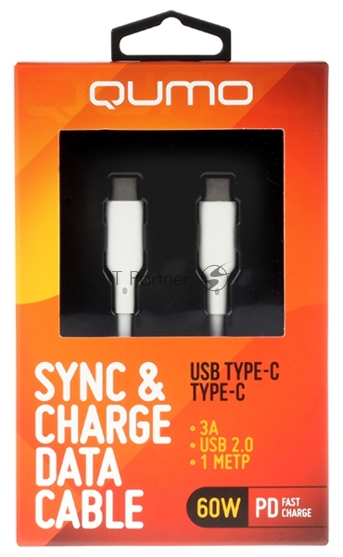 Кабель Type-C to Type-C, silica gel, 1m, 3A, 60W, PD (white)