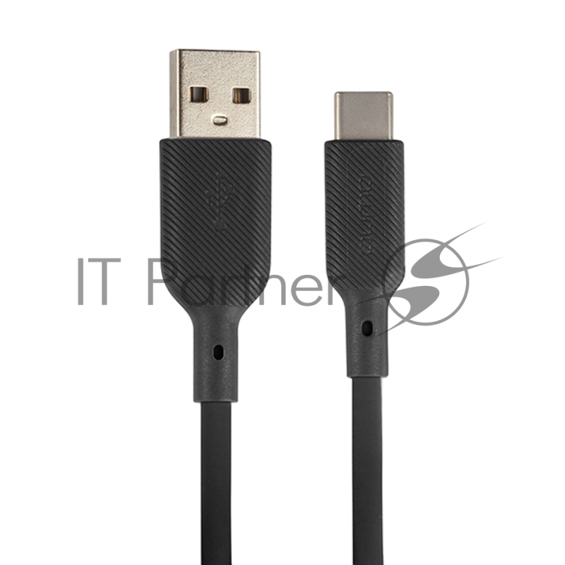 Кабель USB-A to Type-C, silica gel, 1m, 3A, 18W (black)