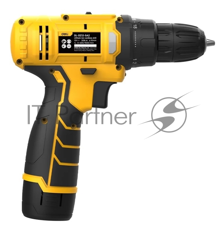Дрель-шуруповерт аккумуляторная Deli DL-DZ12-5A2 (1 АКБ*2Ач+ЗУ, 12В, 30Нм, кейс)