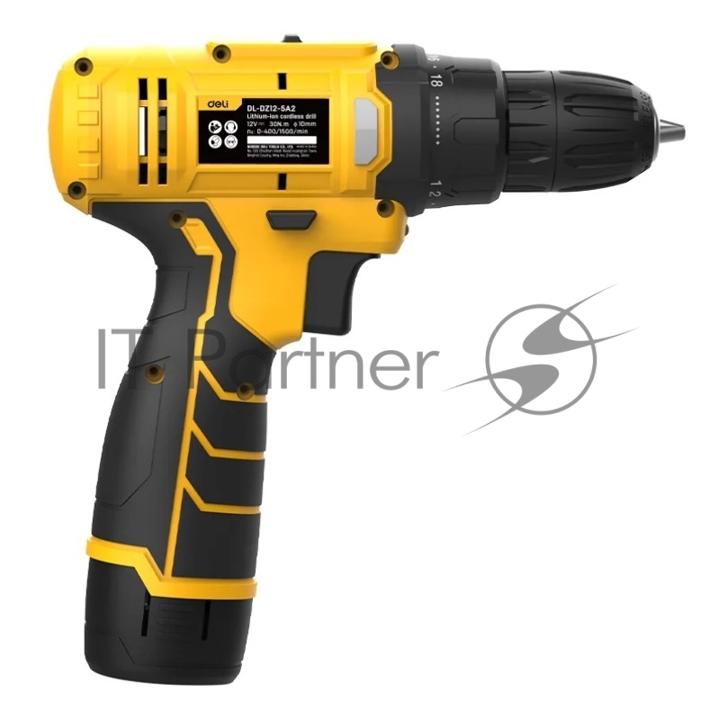 Дрель-шуруповерт аккумуляторная Deli DL-DZ12-5A2 (1 АКБ*2Ач+ЗУ, 12В, 30Нм, кейс)