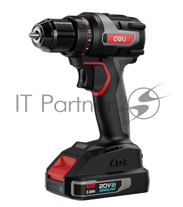 Дрель-шуруповерт аккумуляторная Deli DE-DZ20-1D2 (2 АКБ*2Ач+ЗУ, 20В, 10мм, 50Нм, сумка)