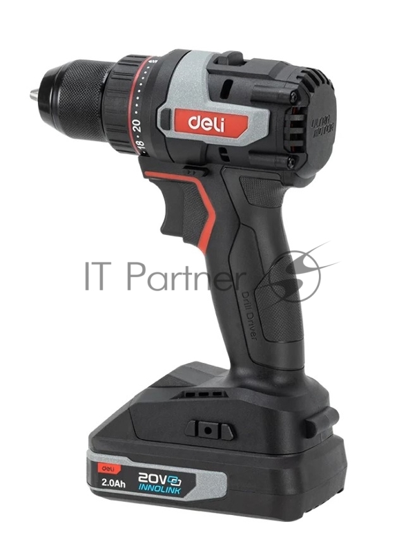 Дрель-шуруповерт аккумуляторная Deli DE-DZ20-1D2 (2 АКБ*2Ач+ЗУ, 20В, 10мм, 50Нм, сумка)