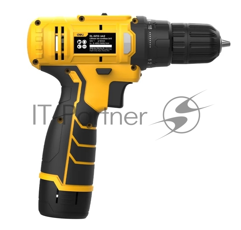 Дрель-шуруповерт аккумуляторная Deli DL-DZ12-4A2 (1 АКБ*2Ач+ЗУ, 12В, 30Нм, коробка)