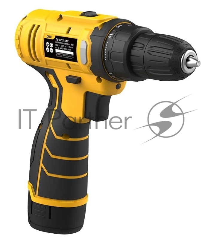 Дрель-шуруповерт аккумуляторная Deli DL-DZ12-6A2 (1 АКБ*2Ач+ЗУ, 12В, 30Нм, набор оснастки 24 предмета, кейс)