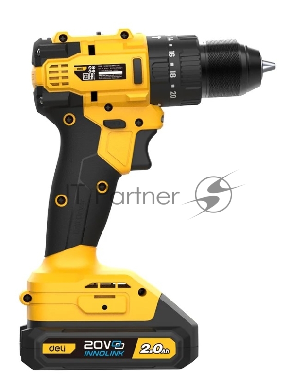 Дрель-шуруповерт аккумуляторная ударная Deli DC150 (2 АКБ*2Ач+ЗУ, 20В, 50Нм, сумка)