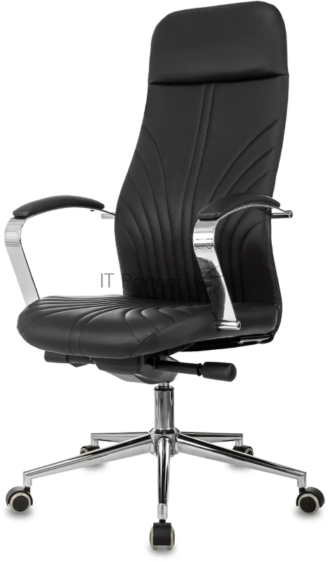 Кресло руководителя Бюрократ CH-610SL-Lux черный эко.кожа крестов. металл хром