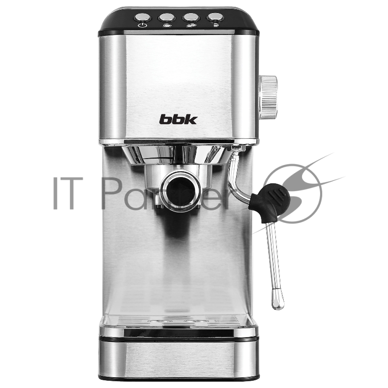 Кофеварка рожковая BBK BCM1501 нержавеющая сталь/черный, исп. кофе - молотый, 1.7 л, 1200 Вт, 20 бар