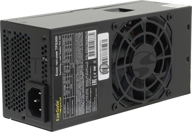 Блок питания 300W ExeGate TPS300 (TFX, 8cm fan, 24pin, (4+4)pin, PCI-E, 3xSATA, 2xIDE, black)