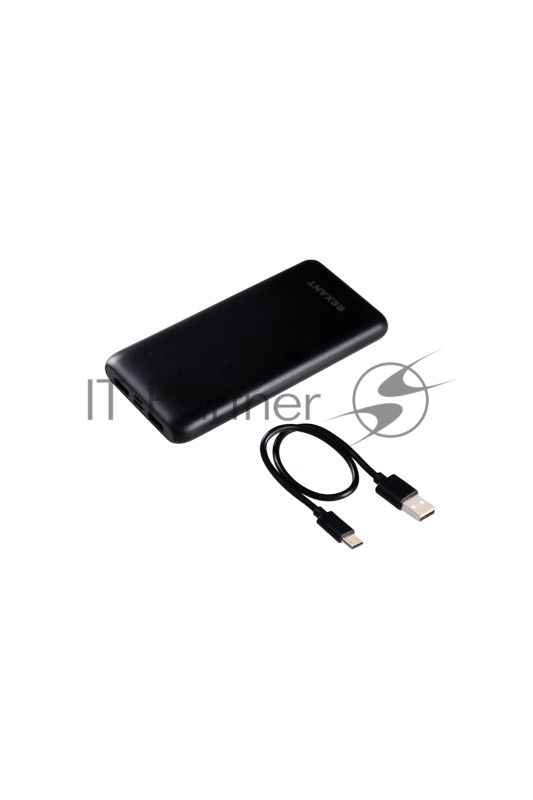 Портативное зарядное устройство Rexant Power Bank (аккумуляторная батарея) 10000 mAh с Quick Charge и Power Delivery, черное