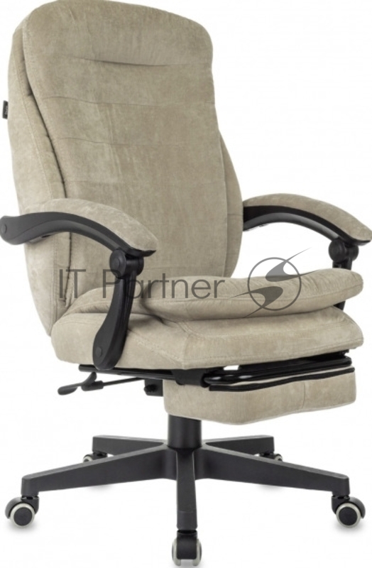 Кресло руководителя Бюрократ T-9950MSG-F Fabric песочный Light-21 крестов. пластик подст.для ног