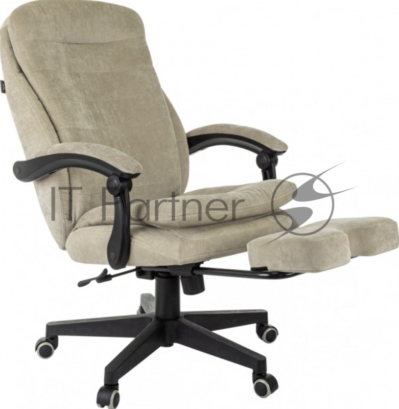 Кресло руководителя Бюрократ T-9950MSG-F Fabric песочный Light-21 крестов. пластик подст.для ног