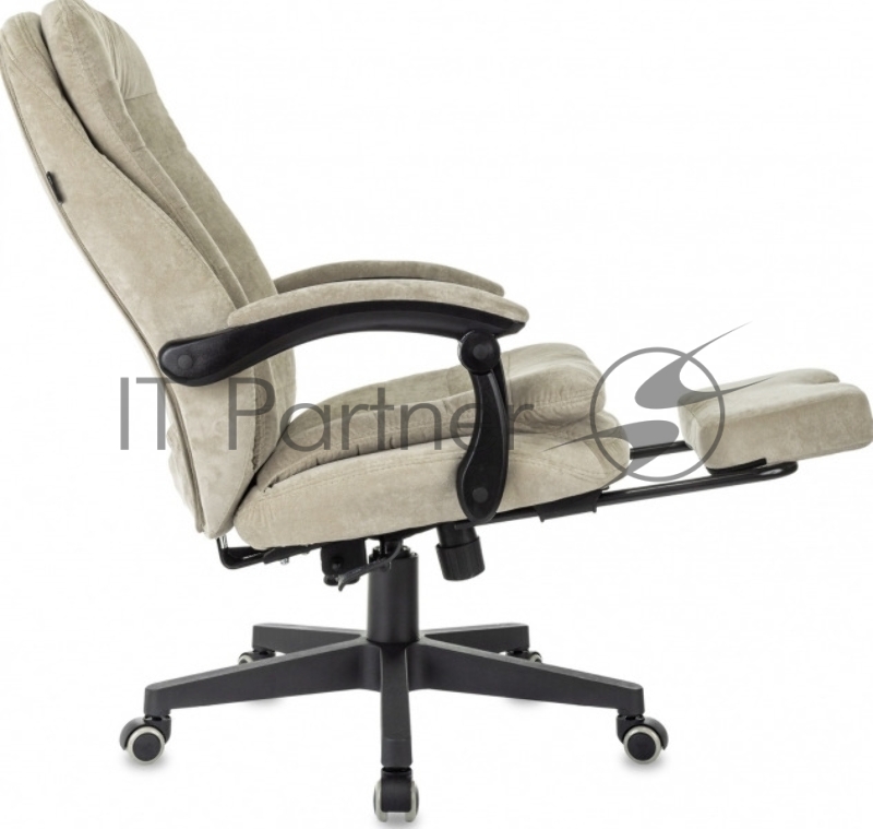 Кресло руководителя Бюрократ T-9950MSG-F Fabric песочный Light-21 крестов. пластик подст.для ног