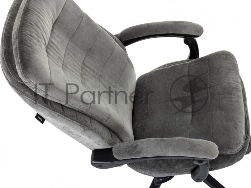 Кресло руководителя Бюрократ T-9950MSG-F Fabric серый Light-19 крестов. пластик подст.для ног