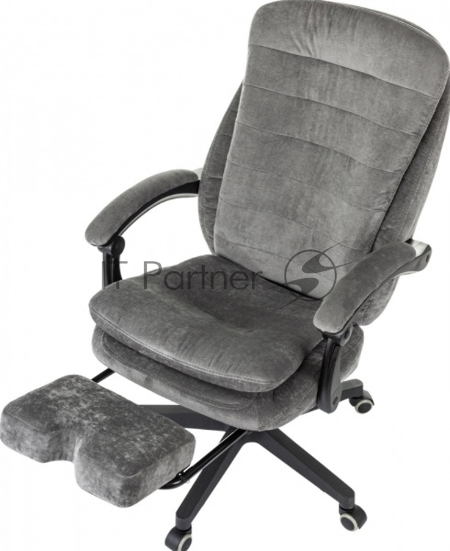 Кресло руководителя Бюрократ T-9950MSG-F Fabric серый Light-19 крестов. пластик подст.для ног