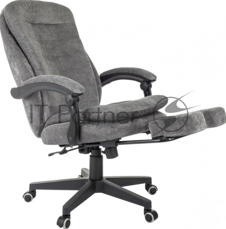 Кресло руководителя Бюрократ T-9950MSG-F Fabric серый Light-19 крестов. пластик подст.для ног