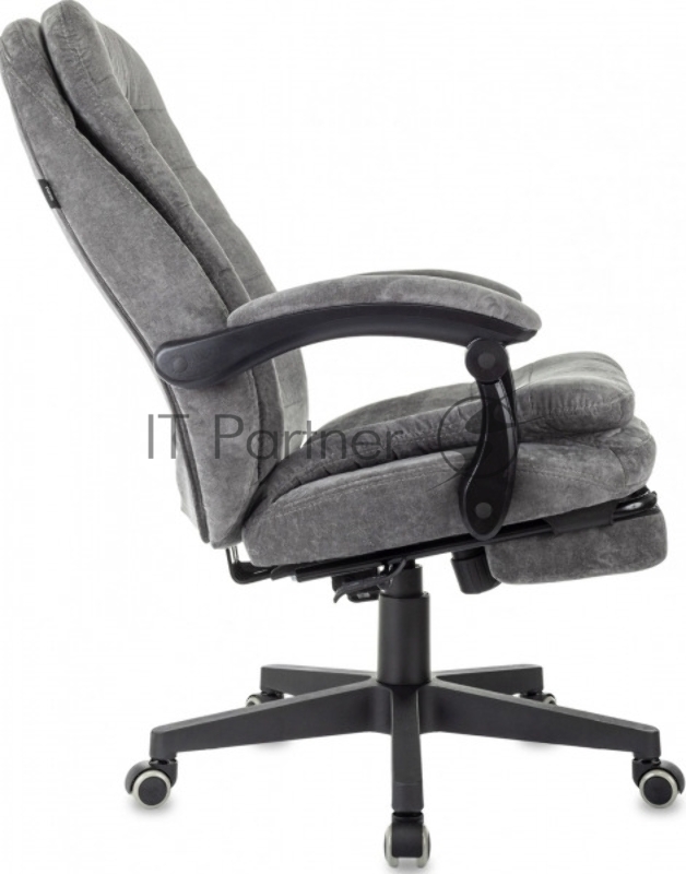 Кресло руководителя Бюрократ T-9950MSG-F Fabric серый Light-19 крестов. пластик подст.для ног