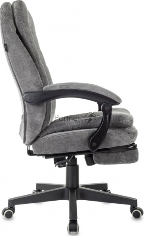 Кресло руководителя Бюрократ T-9950MSG-F Fabric серый Light-19 крестов. пластик подст.для ног