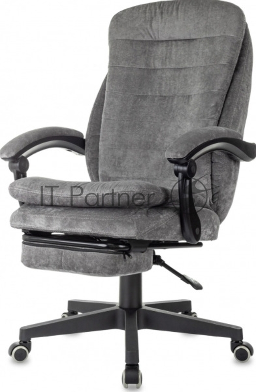 Кресло руководителя Бюрократ T-9950MSG-F Fabric серый Light-19 крестов. пластик подст.для ног