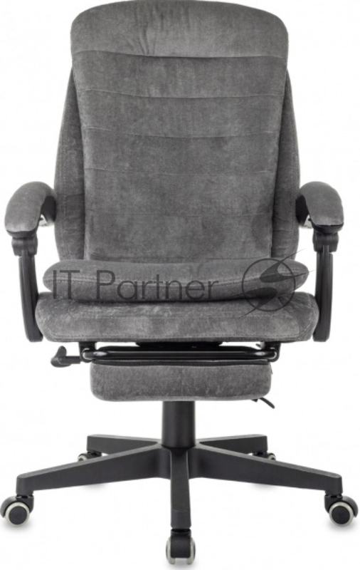 Кресло руководителя Бюрократ T-9950MSG-F Fabric серый Light-19 крестов. пластик подст.для ног