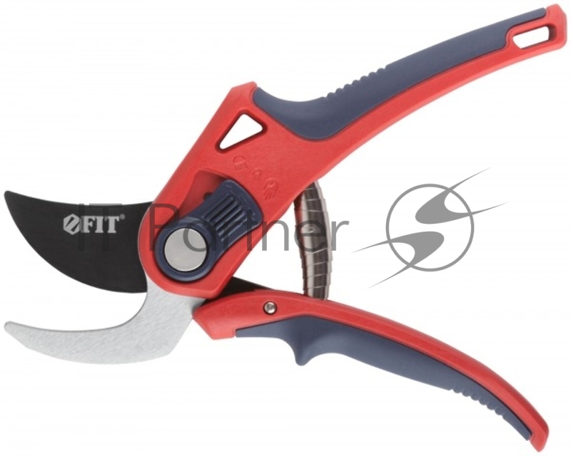 Секатор, режущие кромки внахлест, регулировка раскрытия, ленточная пружина, прорезин. ручки 210 мм