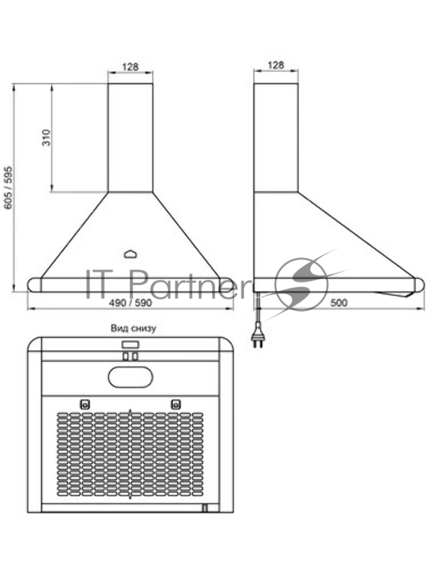 Вытяжка Эликор Сатурн 60П-180-В1Л белый/бел/бел