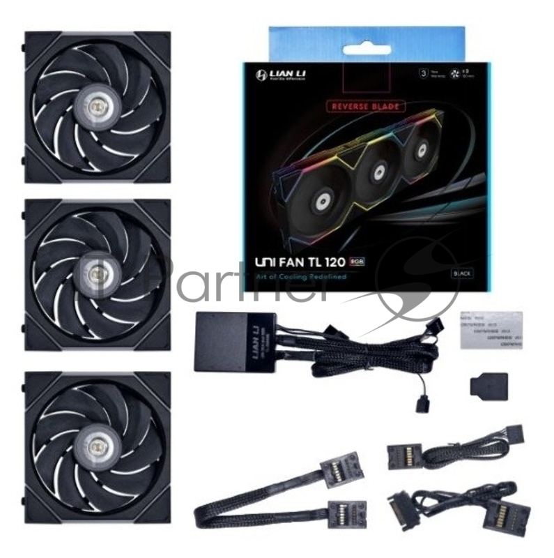 Комплект вентиляторов (3шт.) Lian Li G99.12RTL3B.R0 UNI FAN TL LED 120 Reverse Black /12RTL3B/ 120х124х28мм (PWM, ARGB, 200-2600 об/мин, 33dBa)