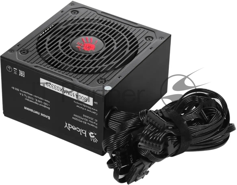 Блок питания Bloody ATX 500W BD-PS500W 80 PLUS WHITE (20+4pin) APFC 120mm fan 6xSATA RTL
