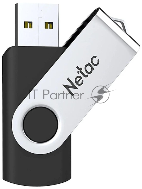 Флешка USB Netac U505, 4ГБ, USB 2.0, черный/серебристый, NT03U505N-004G-20BK