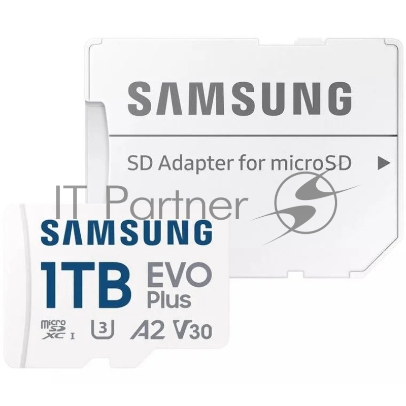 Карта памяти Samsung EVO Plus, microSDXC, 1TB, Class 10, A2, V30, UHS-I (U3), W 90 МБ/с, R 160 МБ/с, адаптер на SD
