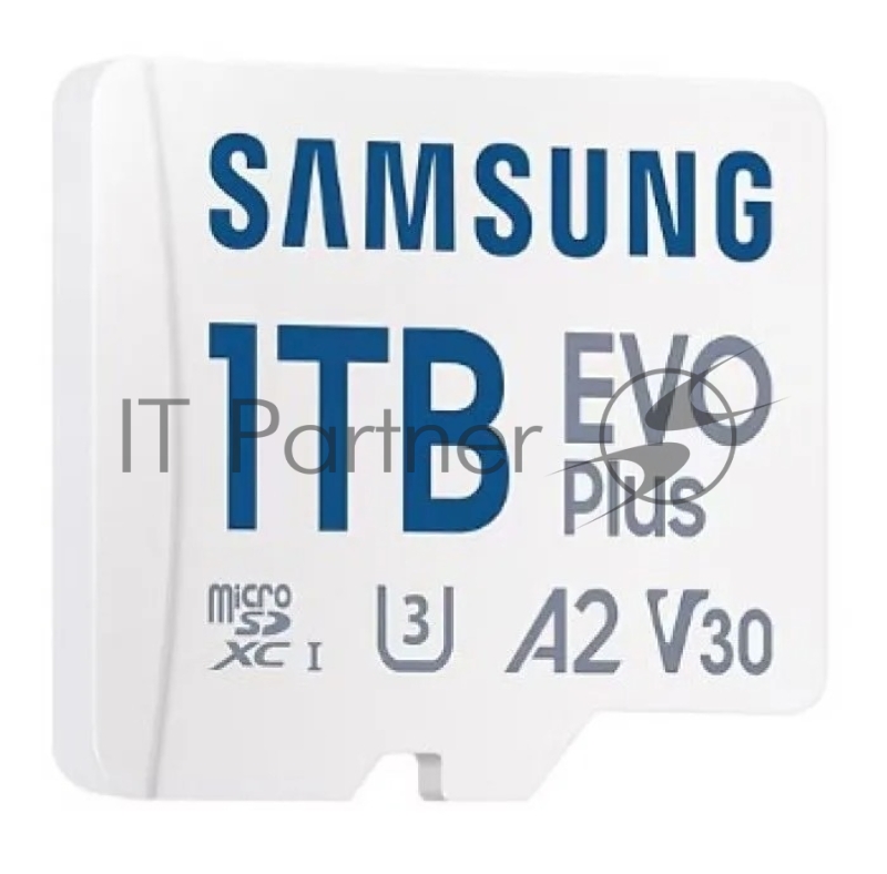 Карта памяти Samsung EVO Plus, microSDXC 1TB, Class 10, A2, V30, UHS-I (U3), W 90 МБ/с, R 160 МБ/с, адаптер на SD