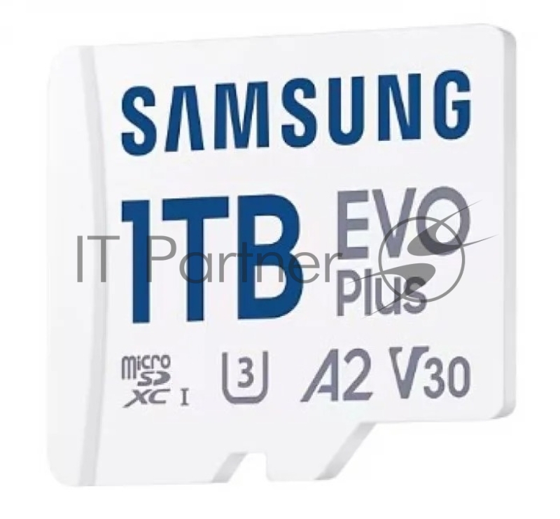 Карта памяти Samsung EVO Plus, microSDXC 1TB, Class 10, A2, V30, UHS-I (U3), W 90 МБ/с, R 160 МБ/с, адаптер на SD