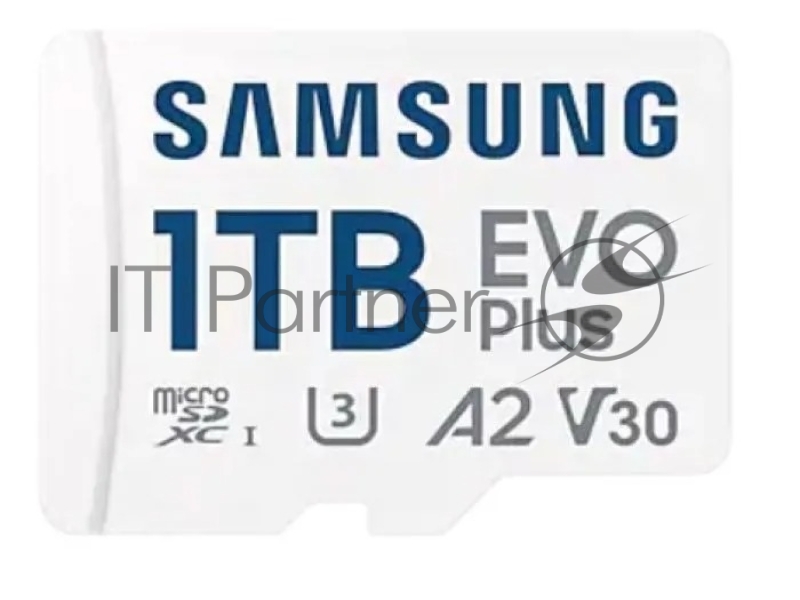 Карта памяти Samsung EVO Plus, microSDXC 1TB, Class 10, A2, V30, UHS-I (U3), W 90 МБ/с, R 160 МБ/с, адаптер на SD