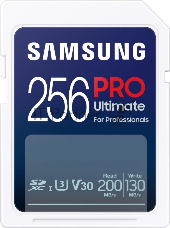 Карта памяти Samsung PRO Ultimate, SDXC 256GB с адаптером USB, W130МБ/с, R200МБ/с