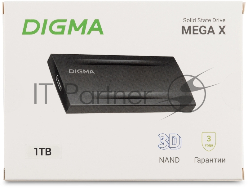 Накопитель SSD Digma USB3.2 Gen2x2 1TB DGSM8001T2MGG MEGA X 1.8 темно-серый