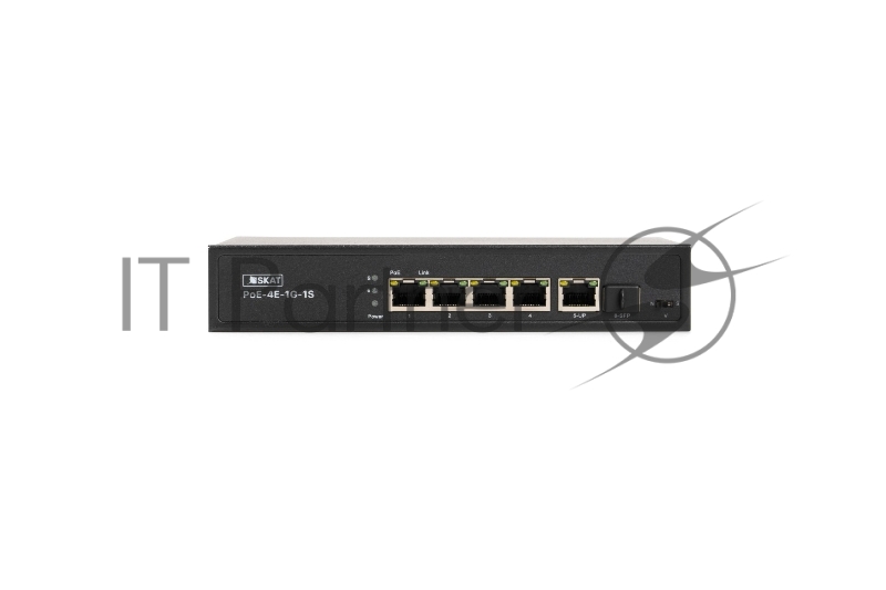 Коммутатор SKAT PoE-4E-1G-1S PoE Plus 60Вт порты: 4-Ethernet 1-Uplink 1-SFP