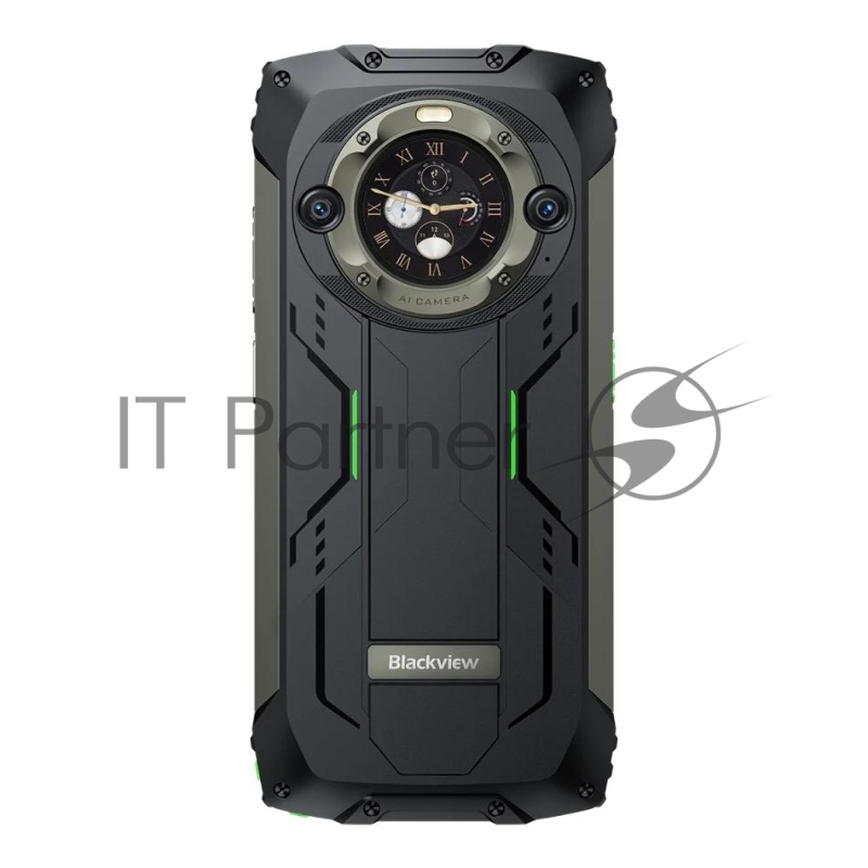 Смартфон BlackView BV9300Pro MT6789V/CD(G99) 8С RAM8Gb ROM256Gb 6,7 IPS 1080x2388 2G 3G 4G Android 13 64Mpix 32Mpix NFC GPS 802.11 a/b/g/n/ac GSM NFC TouchSc TF card 1Tb 15080mAh 33W Fast Charge черный с зеленой рамкой