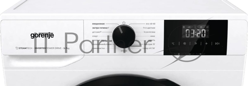 Стиральная машина Gorenje W1NGPI72SBS/C, с фронтальной загрузкой, с паром, 7кг, 1200об/мин, инверторная, белый