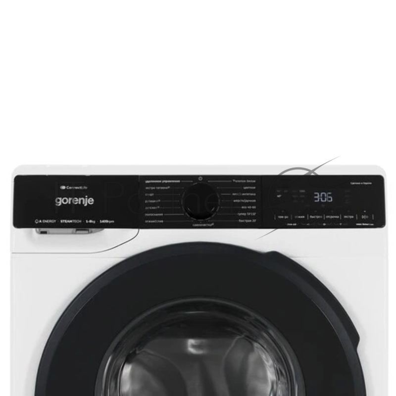 Стиральная машина Gorenje WPNA84A2TWIFI/C, с фронтальной загрузкой, с паром, 8кг, 1400об/мин, инверторная, белый