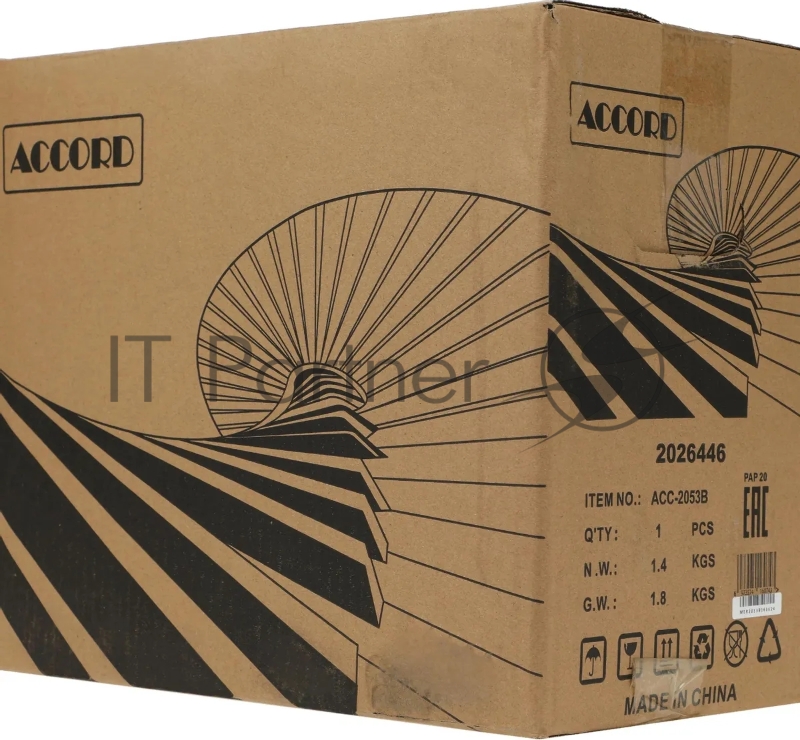 Корпус Accord Entry ACC-2053B черный без БП mATX 1x80mm 1x120mm 2xUSB2.0 audio