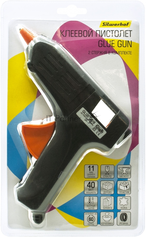 Клеевой пистолет Silwerhof GG040 40Вт стерж.:11мм