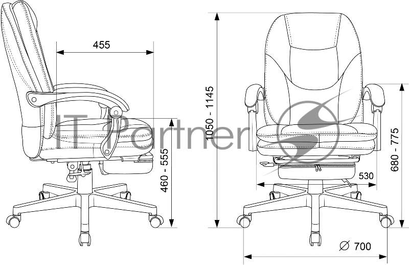 Кресло руководителя Бюрократ CH-868N-BF черный эко.кожа крестов. пластик подст.для ног
