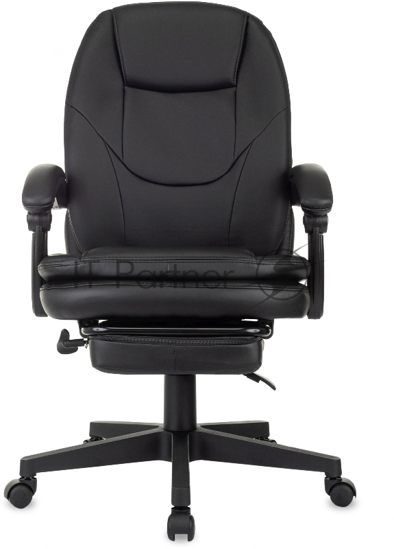 Кресло руководителя Бюрократ CH-868N-BF черный эко.кожа крестов. пластик подст.для ног