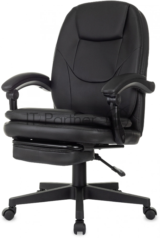 Кресло руководителя Бюрократ CH-868N-BF черный эко.кожа крестов. пластик подст.для ног