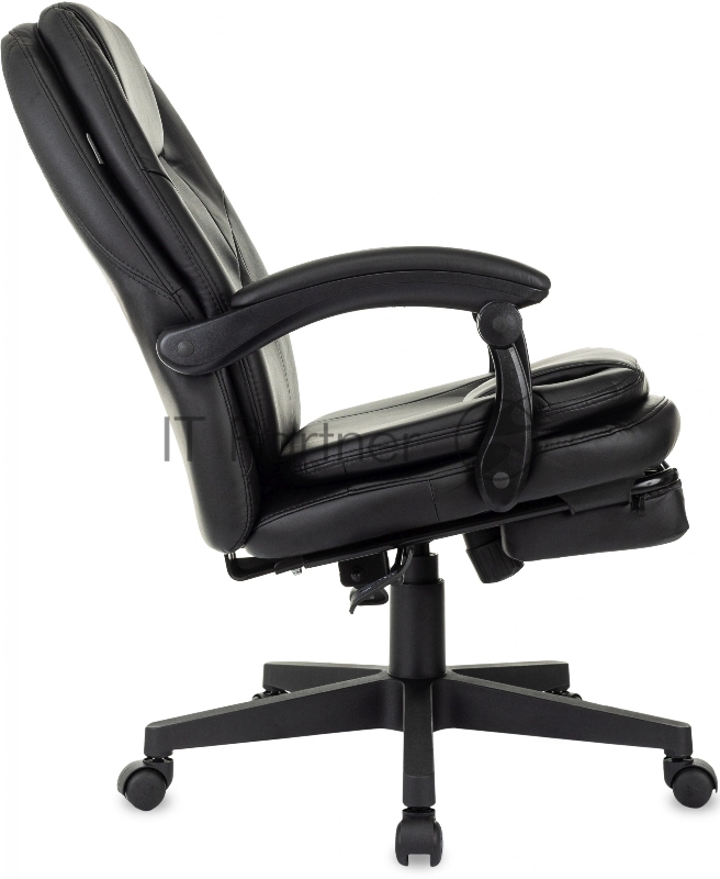 Кресло руководителя Бюрократ CH-868N-BF черный эко.кожа крестов. пластик подст.для ног