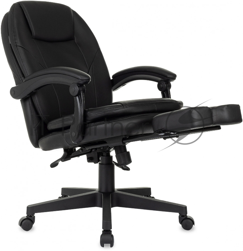 Кресло руководителя Бюрократ CH-868N-BF черный эко.кожа крестов. пластик подст.для ног